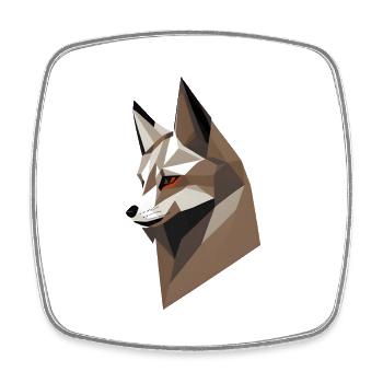 Geometric Fox Head - Square fridge magnet - white - Front