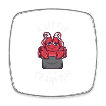 Petite écrevisse Kawaii Écrevisses à bouillir les fruits de mer - Magnet carré - blanc - Devant