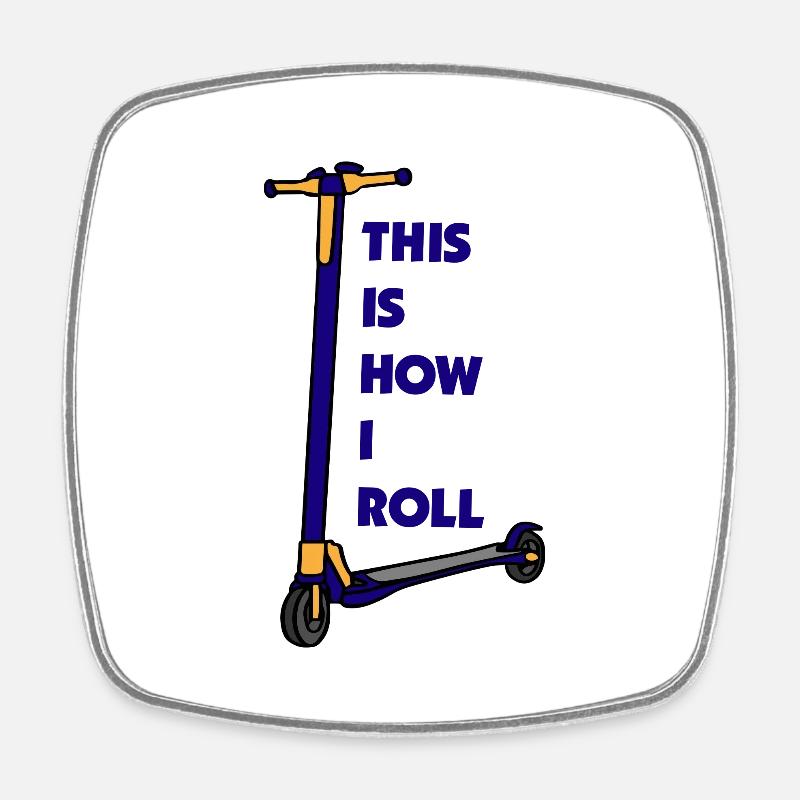 E-Scooter Roller Scooter - Magnet carré - blanc