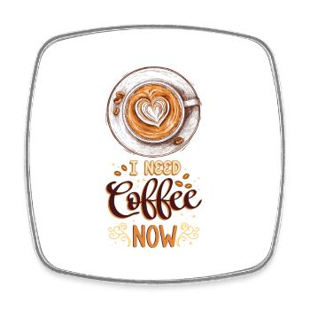 Kaffee Kaffeeliebhaber Kaffeetasse Barista Vintage - Viereckiger Kühlschrankmagnet - Weiß - Vorne