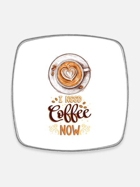 Coffee Coffee Lover Coffee Mug Barista Vintage - Square fridge magnet - white