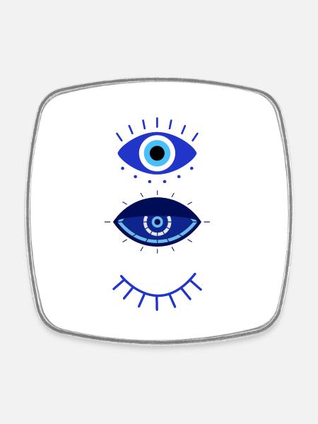 Blaues Auge - Viereckiger Kühlschrankmagnet - Weiß
