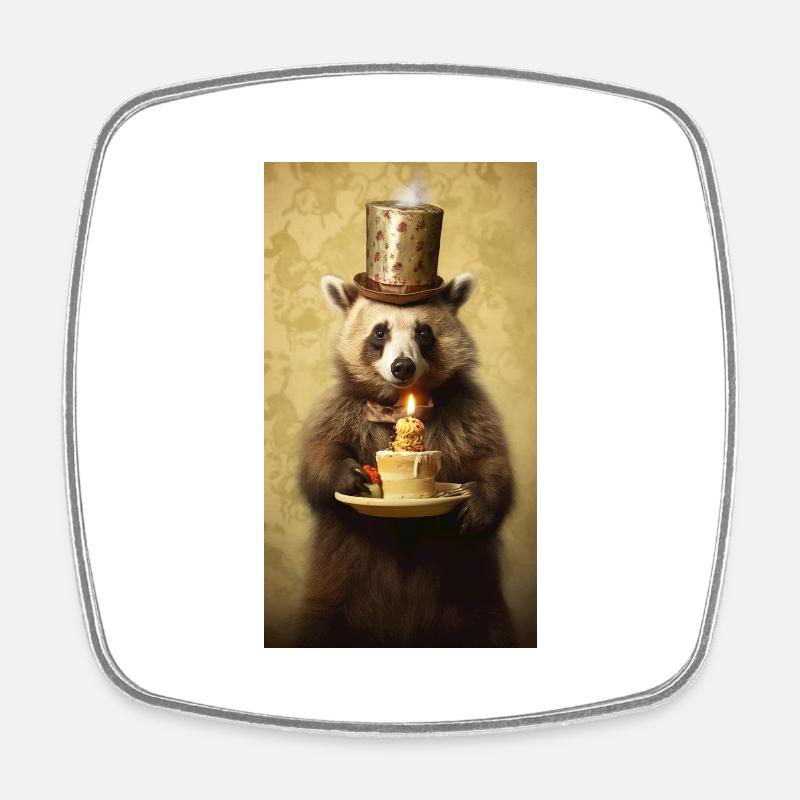 Birthday - Square fridge magnet - white