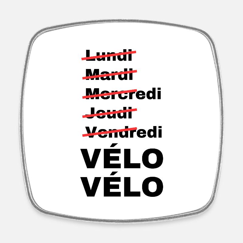 week-end vélo - Magnet carré - blanc
