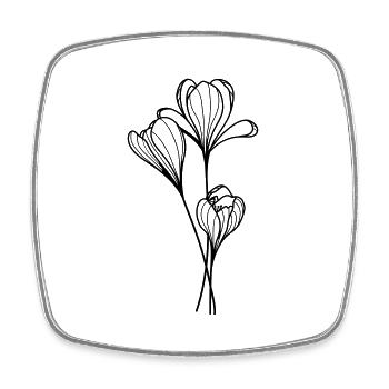 Fleur de crocus - Magnet carré - blanc - Devant