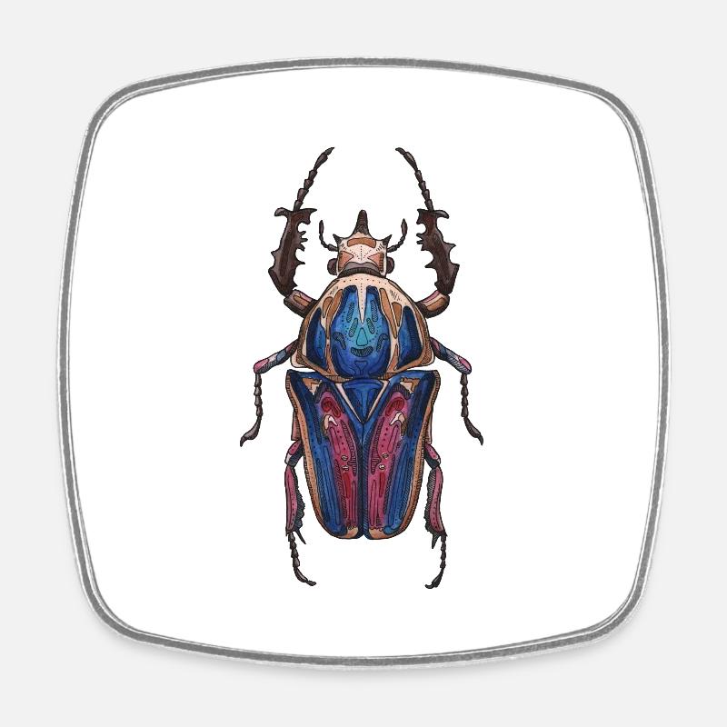 Big Beetle Stag - cerf géant - Magnet carré - blanc