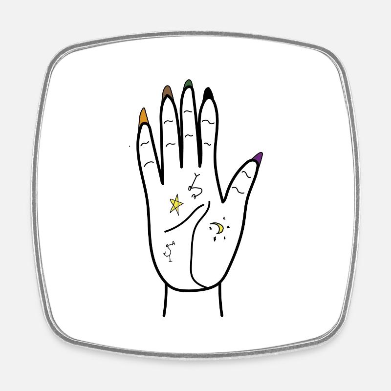Witch's hand - Magnet carré - blanc