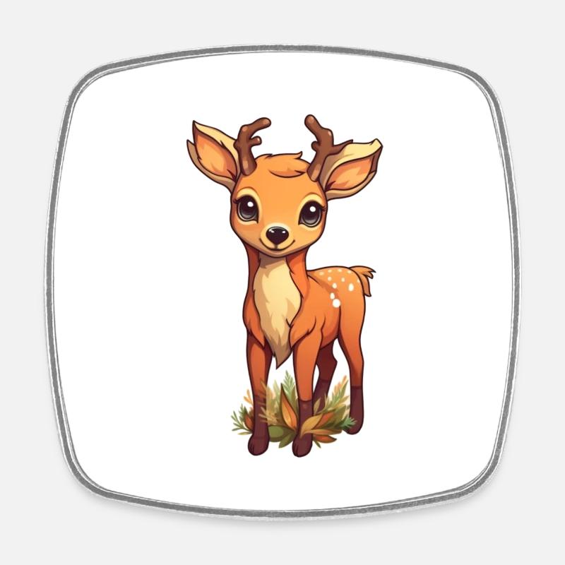 Petit Cert mignon - Magnet carré - blanc
