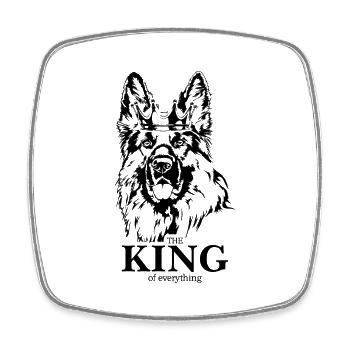 Berger allemand Roi de tout Chiens - Magnet carré - blanc - Devant