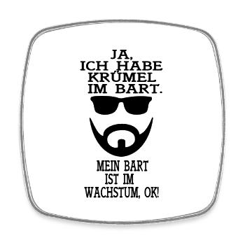 Krümel im Bart - Viereckiger Kühlschrankmagnet - Weiß - Vorne