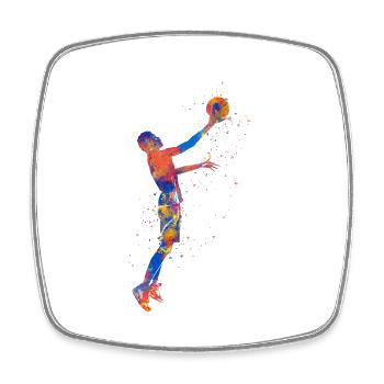 Basketballspieler - Viereckiger Kühlschrankmagnet - Weiß - Vorne