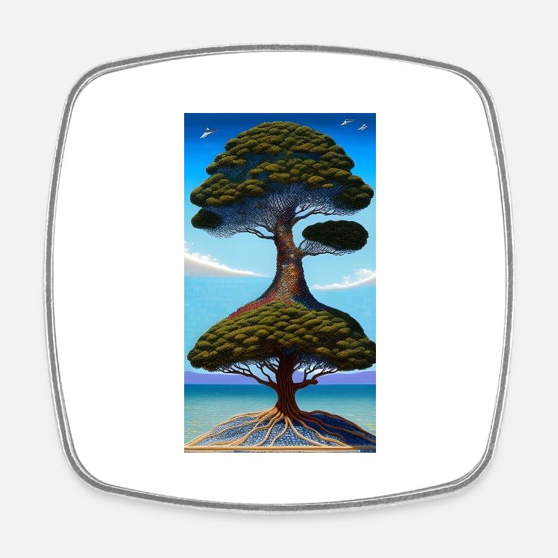 Fusion d’arbres - Magnet carré - blanc