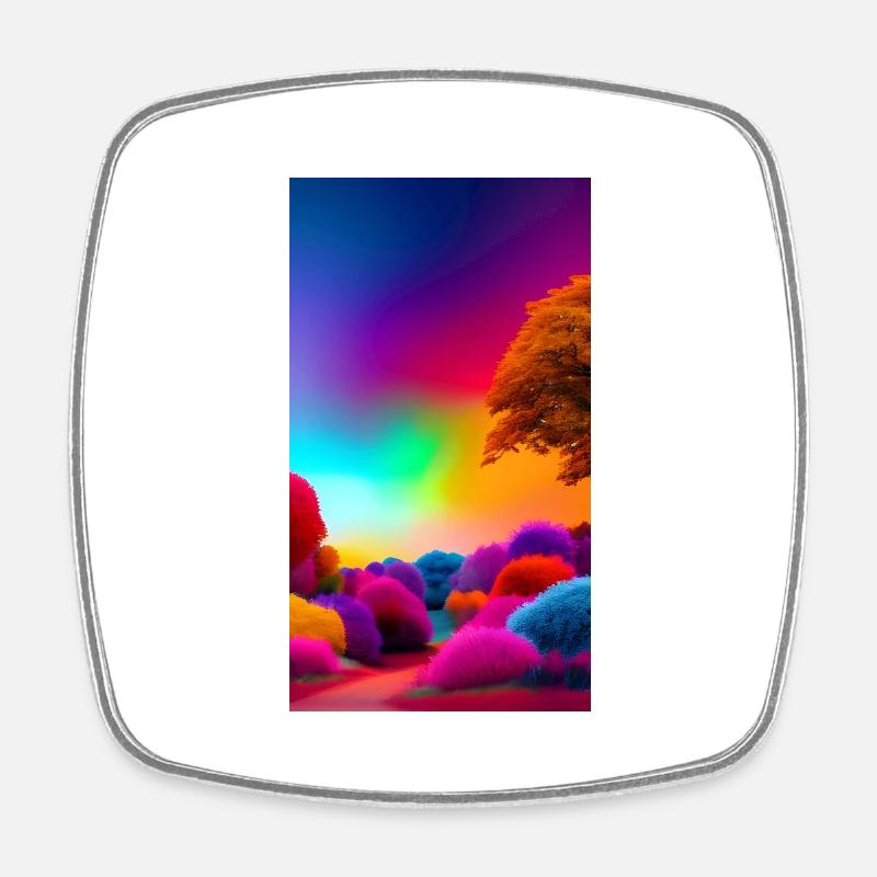 Brilliant color spectacle - Square fridge magnet - white