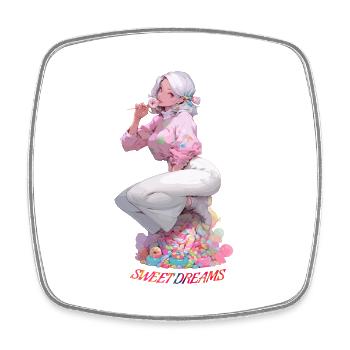 Sweet Dreams - Viereckiger Kühlschrankmagnet - Weiß - Vorne