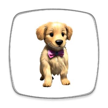 Hunde Golden Retriever mit Fliege Hundebesitzer - Viereckiger Kühlschrankmagnet - Weiß - Vorne