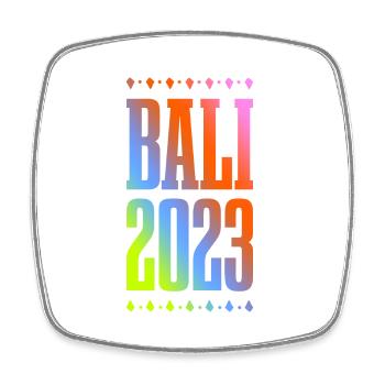 Bali 2023 - Viereckiger Kühlschrankmagnet - Weiß - Vorne