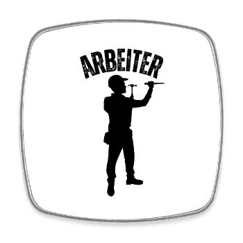 Arbeiter - Viereckiger Kühlschrankmagnet - Weiß - Vorne
