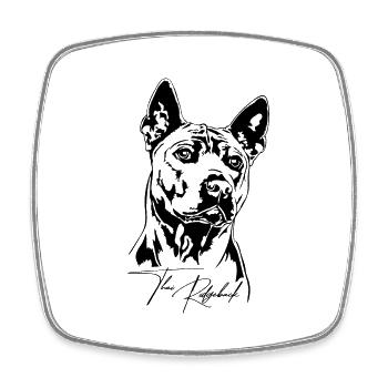 Thai Ridgeback Portrait Chien Chiens Wilsigns - Magnet carré - blanc - Devant