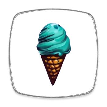 Glace Ontueuse dans son Cornet - Magnet carré - blanc - Devant