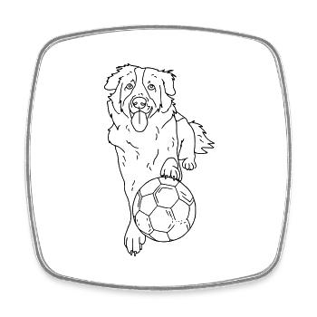 Football pour chiens - Magnet carré - blanc - Devant