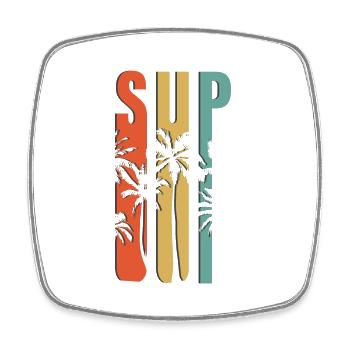 SUP - Viereckiger Kühlschrankmagnet - Weiß - Vorne