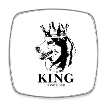 Siberian Husky King Dog Saying Dogs Wilsigns - Square fridge magnet - white - Front