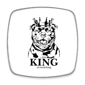 Staffordshire Bullterrier King of everything Hunde - Viereckiger Kühlschrankmagnet - Weiß - Vorne