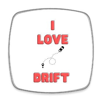 i love car drift - Viereckiger Kühlschrankmagnet - Weiß - Vorne