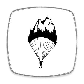 Berg - Gleitschirmfliegen - (18) - Viereckiger Kühlschrankmagnet - Weiß - Vorne