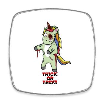 Halloween Trick or Treat Unicorn Einhorn - Viereckiger Kühlschrankmagnet - Weiß - Vorne