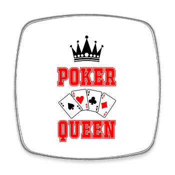 Poker Queen - Square fridge magnet - white - Front