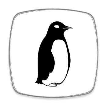 Pinguin - Viereckiger Kühlschrankmagnet - Weiß - Vorne