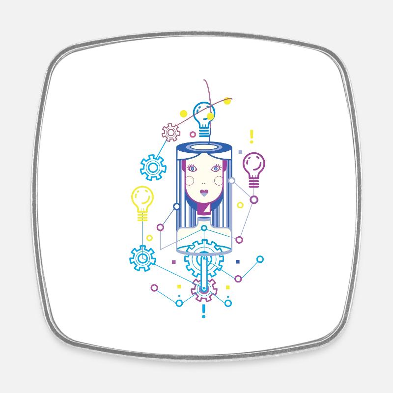 IT-SHIRT BULB - Square fridge magnet - white
