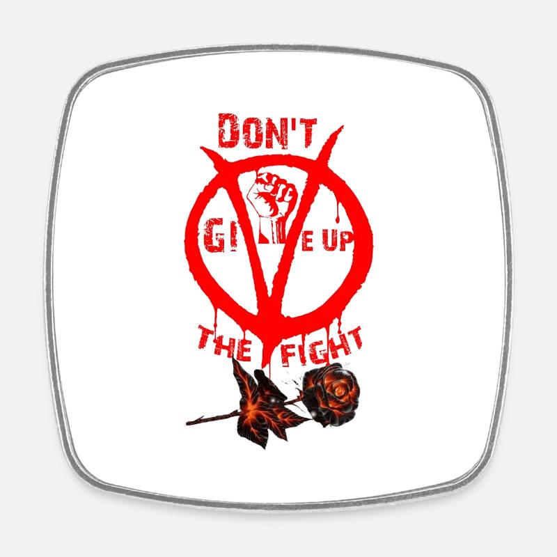 don t give up - Square fridge magnet - white
