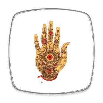Hand of Fatima 3 Small - Square fridge magnet - white - Front