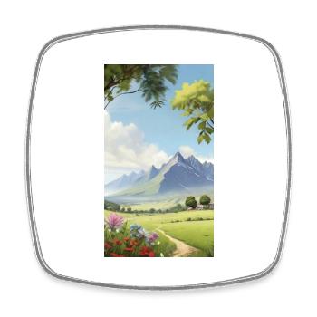 Landscape - Square fridge magnet - white - Front