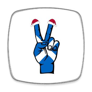Schottland Flagge Weihnachten Peace Symbol - Viereckiger Kühlschrankmagnet - Weiß - Vorne