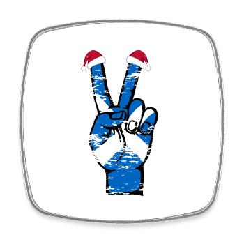 Drapeau de l’Ecosse Noël Symbole de la paix utilisé - Magnet carré - blanc - Devant