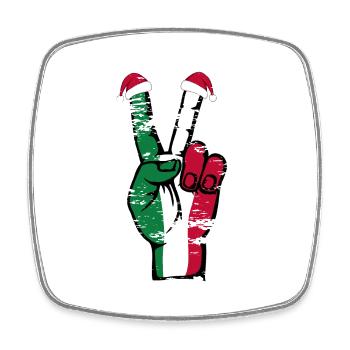 Italy Flag Christmas Peace Symbol Used - Square fridge magnet - white - Front