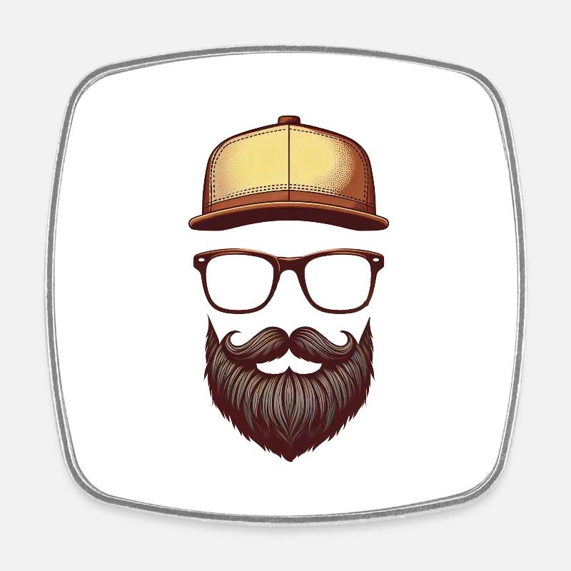 Hipster - Square fridge magnet - white