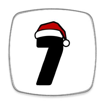 7 Numéro de Noël - Magnet carré - blanc - Devant