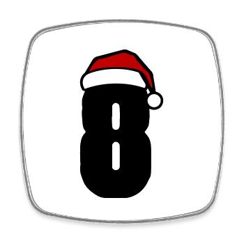 8 Numéro de Noël - Magnet carré - blanc - Devant