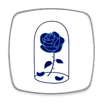 Blaue Rosen Logo - Viereckiger Kühlschrankmagnet - Weiß - Vorne