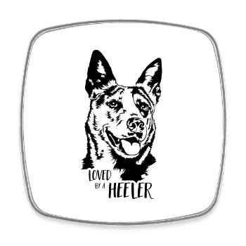 Australian Cattle Dog loved by a Heeler Wilsigns - Square fridge magnet - white - Front