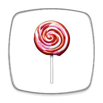 Sucette / Sucette / Bonbons / Lécher / Mignon - Magnet carré - blanc - Devant
