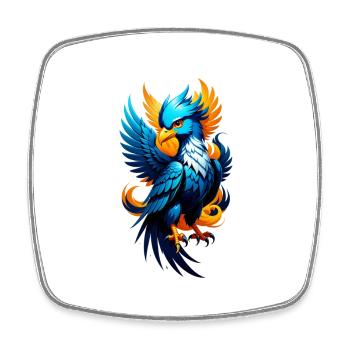 Phenix - Phoenix - Firebird - Square fridge magnet - white - Front