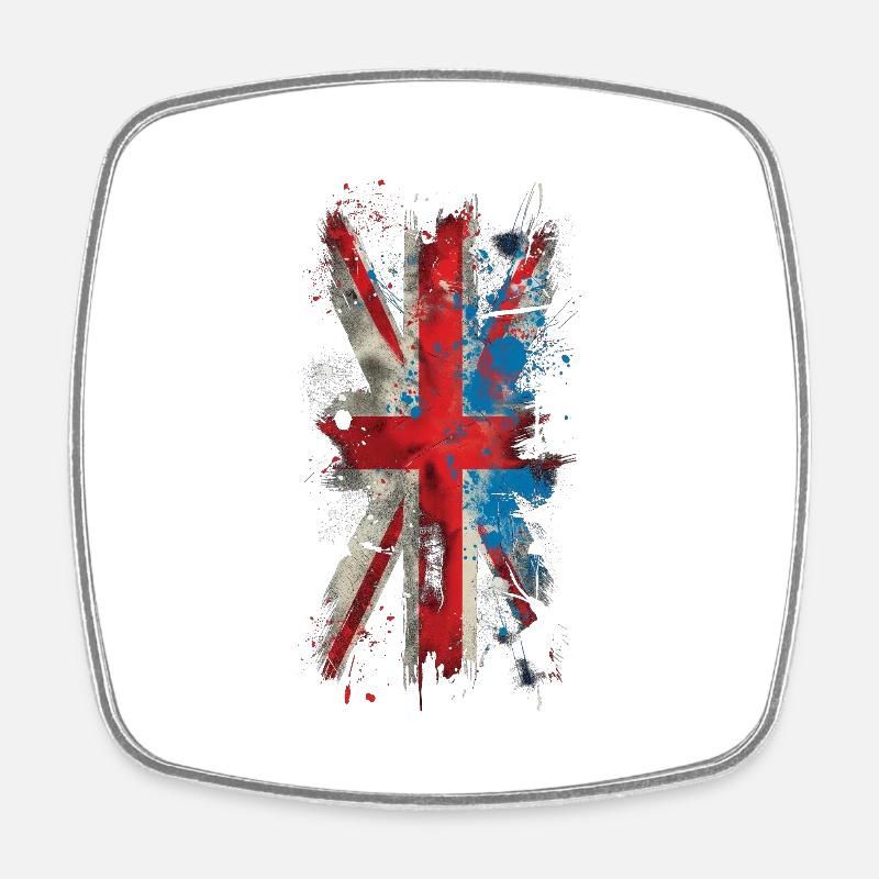 Grunge Union Jack - Square fridge magnet - white