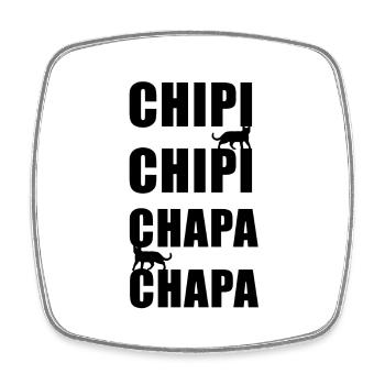 Chipi Chipi Chapa Chapa Dubi Dubi Daba Daba Chat - Magnet carré - blanc - Devant