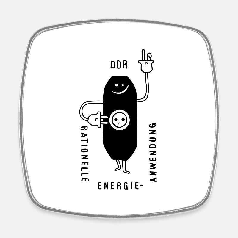 GDR Energy Black - Square fridge magnet - white