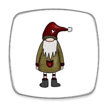 Wichtel, Weihnachtswichtel, Knom - Viereckiger Kühlschrankmagnet - Weiß - Vorne